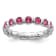 Sterling Silver Stackable Expressions Pink Crystal Ring