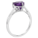 8mm Heart Shape Amethyst Rhodium Over Sterling Silver Ring