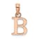 14k Rose Gold Polished Block Letter B Initial Pendant