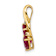 14K Two-tone Gold  Lab Created Ruby and Diamond Double Heart Pendant