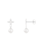 White Cultured Freshwater Pearl 14k White Gold Earrings 6-6.5mm