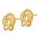 14k Yellow Gold 18mm Polished and Textured Twisted Love Knot Stud Earrings