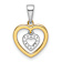 14K Two-tone Gold  Diamond Heart Dangle Pendant