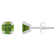 5mm Cushion Peridot Rhodium Over 10k White Gold Stud Earrings
