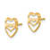 14k Yellow Gold Children's Hearts Stud Earrings