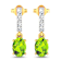 1.26ctw 14K Yellow Gold Oval Green Peridot and White Diamond Halo Earrings