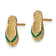 14K Yellow Gold 3D Textured and Green Enamel Flip-Flop Earrings