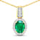 1.65ctw 14K Yellow Gold Zambian Emerald and White Diamond Pendant with
18 inch Cable Chain