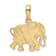 14k Yellow Gold Textured Elephant Pendant