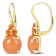 Orange Sapphire and Moonstone 14K Yellow Gold Earrings 9.9ctw