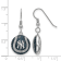 Rhodium Over Sterling Silver MLB LogoArt New York Yankees Enamel Earrings