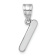 Rhodium Over 14k White Gold Polished Bubble Letter I Initial Pendant