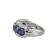 Blue And White Cubic Zirconia Platinum Over Sterling Silver Ring 7.75ctw