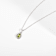 Pear Shape Peridot with Moissanite Accents Rhodium Over Sterling Silver
Pendant with Chain