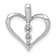 Rhodium Over 14k White Gold Diamond 3-stone Heart Pendant