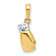 14k Two-tone Gold Diamond-Cut Boxing Glove Pendant