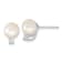 Rhodium Over Sterling Silver  8-9mm White Round FWC Pearl Cubic Zirconia
Post Earrings