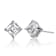 Square CZ Stud Earrings In Sterling Silver