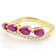 Ruby And White Zircon Ring In 18K Gold Over Sterling Silver 1.23ctw
