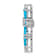 Rhodium Over 14k White Gold Blue Topaz and Diamond Cross Chain Slide