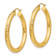14k Yellow Gold Diamond-Cut 1 3/8" Round Hoop Earrings