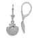 Rhodium Over 14k White Gold Textured Scallop Shell Earrings