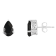 8x5mm Pear Shape Black Onyx Rhodium Over Sterling Silver Stud Earrings