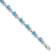 Rhodium Over 14k White Gold Floral Diamond and Blue Topaz Bracelet
