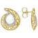 CZ Filigree Circle Drop Earrings In 18K Gold Over Sterling Silver 0.01ctw
