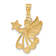 14k Two-tone Gold Textured and Diamond-Cut Angel with a Star Pendant