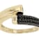 Black Spinel Bypass Ring In 18K Gold Over Sterling Silver