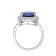 Lab Created Blue Sapphire and White Topaz Rhodium Over Sterling Silver
Halo Ring