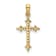 14K Yellow Gold and Rhodium 1/10ct. Diamond Fleur de Lis Cross Pendant