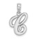 Rhodium Over 14k White Gold Polished Script Letter C Initial Pendant