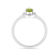 Pear Shape Peridot with Moissanite Accents Rhodium Over Sterling Silver Ring
