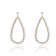 CZ Raindrop Front-Facing Hoop Earrings In 14K Gold Over Brass