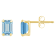 6x4mm Emerald Cut Aquamarine 10k Yellow Gold Stud Earrings