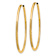14k Yellow Gold 1 9/16" Satin Diamond-Cut Endless Hoop Earrings