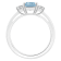 8x6mm Emerald Cut Sky Blue Topaz And White Topaz Rhodium Over Sterling
Silver 3-Stone Ring