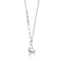 Mixed Chain Heart Pendant Necklace In Rhodium Over Brass
