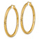 14k Yellow Gold Diamond-cut 2" Round Hoop Earrings