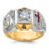10K Two-tone Yellow and White Gold Men's Enamel and Diamond Knights
Templar Shriner's Ring 0.349ctw