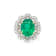 7.71 Ctw Emerald and 1.73 Ctw White Diamond Ring in 18K 2-Tone