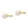 14K Yellow Gold Reversible 3.75-4mm Freshwater Cultured Pearl and Gold
Bead Earrings