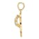 14k Yellow Gold 3D Textured Cubic Zirconia April Birthstone Flip Flop Pendant