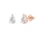 White Cubic Zirconia 14k Rose Gold Studs With Velvet Gift Box 2.00ctw