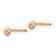 14k Rose Gold 3mm Diamond-Cut Puff Circle Stud Earrings