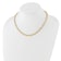 14K Yellow Gold Polished and Satin Puffed Circles Necklace