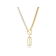 Cultured Freshwater Pearl Curb Chain Necklace in 14k Gold Over Silver