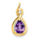 10k Yellow Gold 1.40 ctw Pear Amethyst and Accent Diamond Pendant